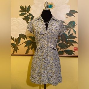 🪷 Forever 21 Silk Floral Button Up Dress Size Small